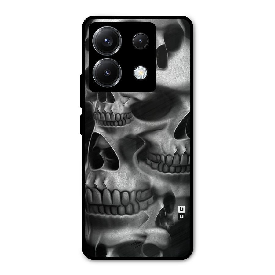 Multiple Skulls Metal Back Case for Poco X6