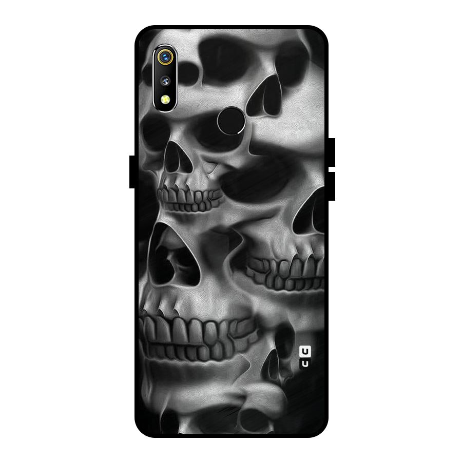 Multiple Skulls Metal Back Case for Realme 3i