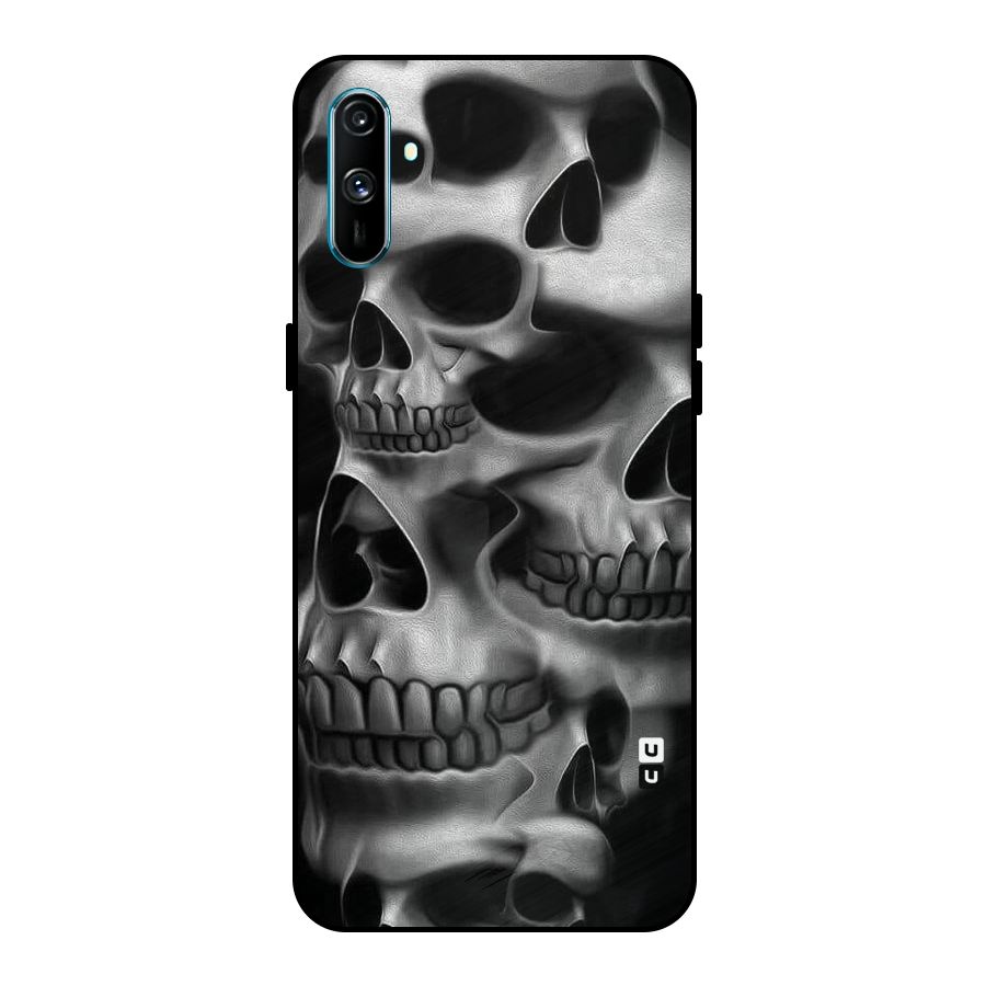 Multiple Skulls Metal Back Case for Realme C3
