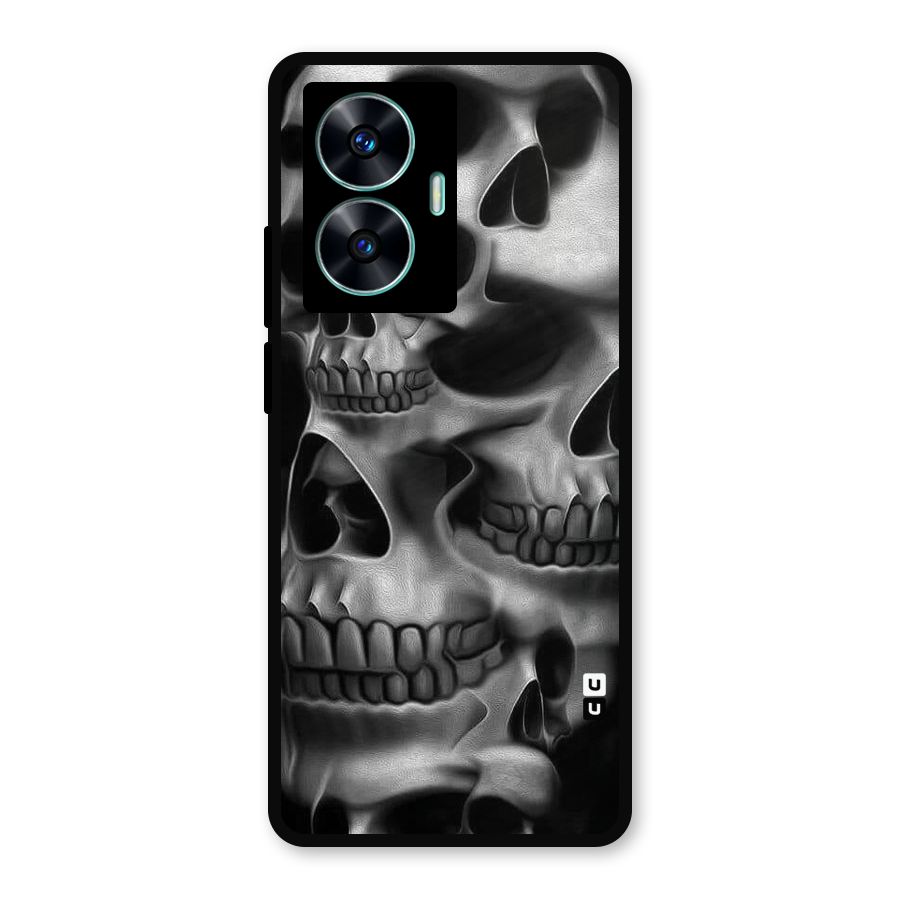 Multiple Skulls Metal Back Case for Realme C55