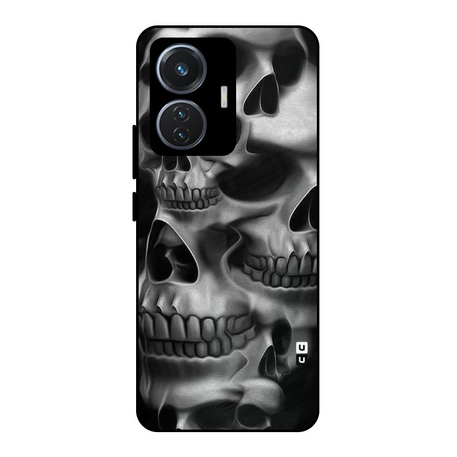 Multiple Skulls Metal Back Case for Vivo T1 44W