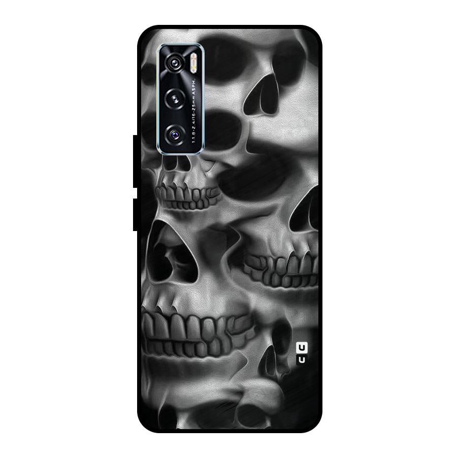 Multiple Skulls Metal Back Case for Vivo V20 SE