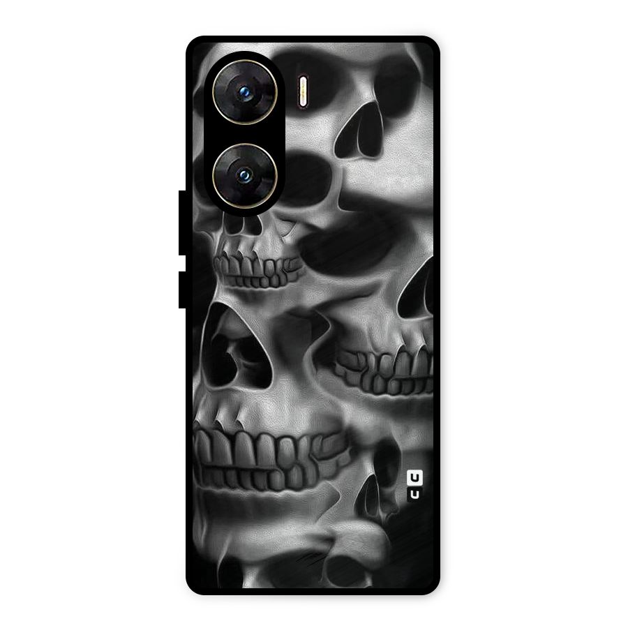 Multiple Skulls Metal Back Case for Vivo V29e