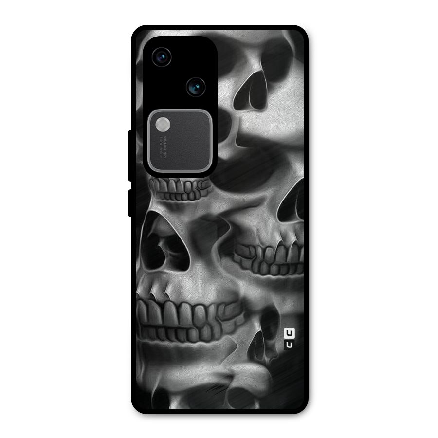 Multiple Skulls Metal Back Case for Vivo V30 Pro