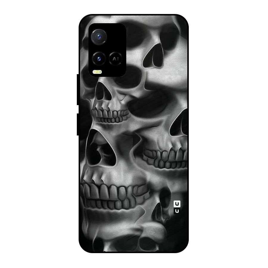 Multiple Skulls Metal Back Case for Vivo Y21T