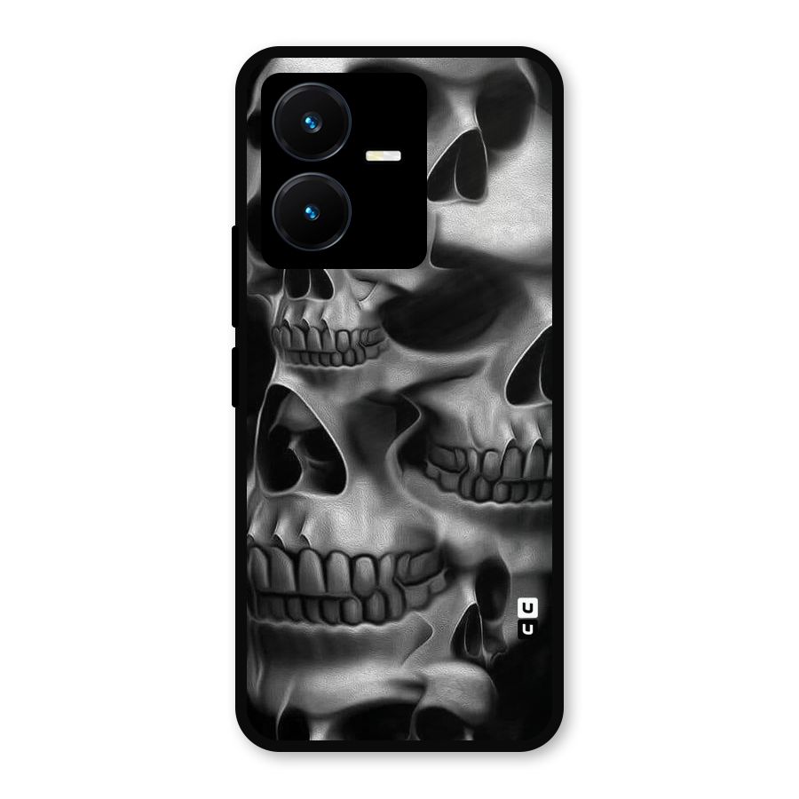 Multiple Skulls Metal Back Case for Vivo Y22