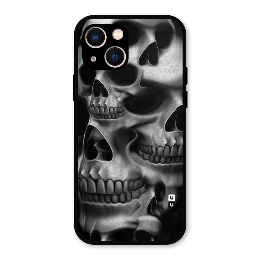 Multiple Skulls Metal Back Case for iPhone 13