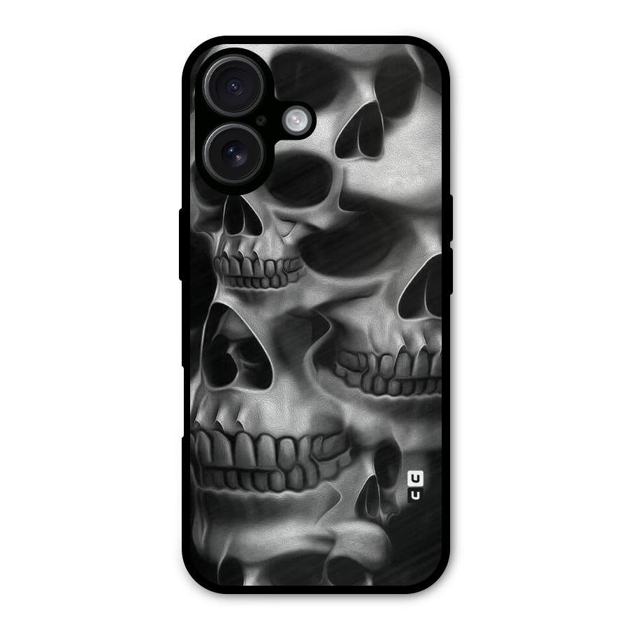 Multiple Skulls Metal Back Case for iPhone 16
