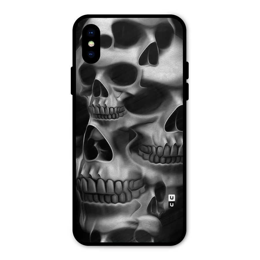 Multiple Skulls Metal Back Case for iPhone XS