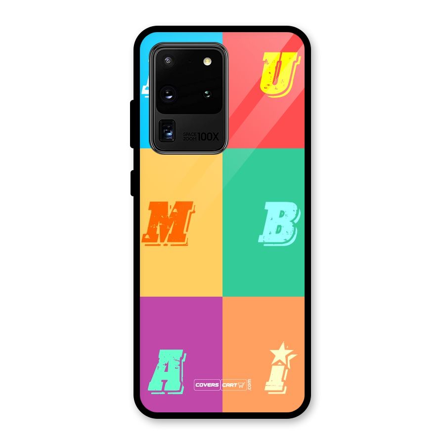 Mumbai Alphabets Glass Back Case for Galaxy S20 Ultra