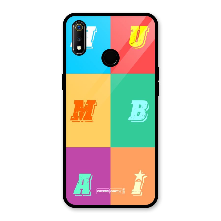 Mumbai Alphabets Glass Back Case for Realme 3i