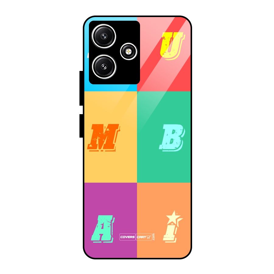 Mumbai Alphabets Glass Back Case for Redmi 12 5G