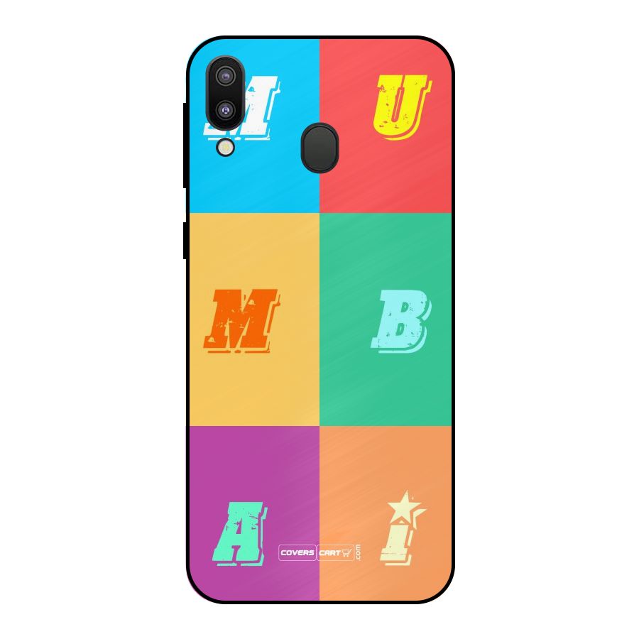 Mumbai Alphabets Metal Back Case for Galaxy M20