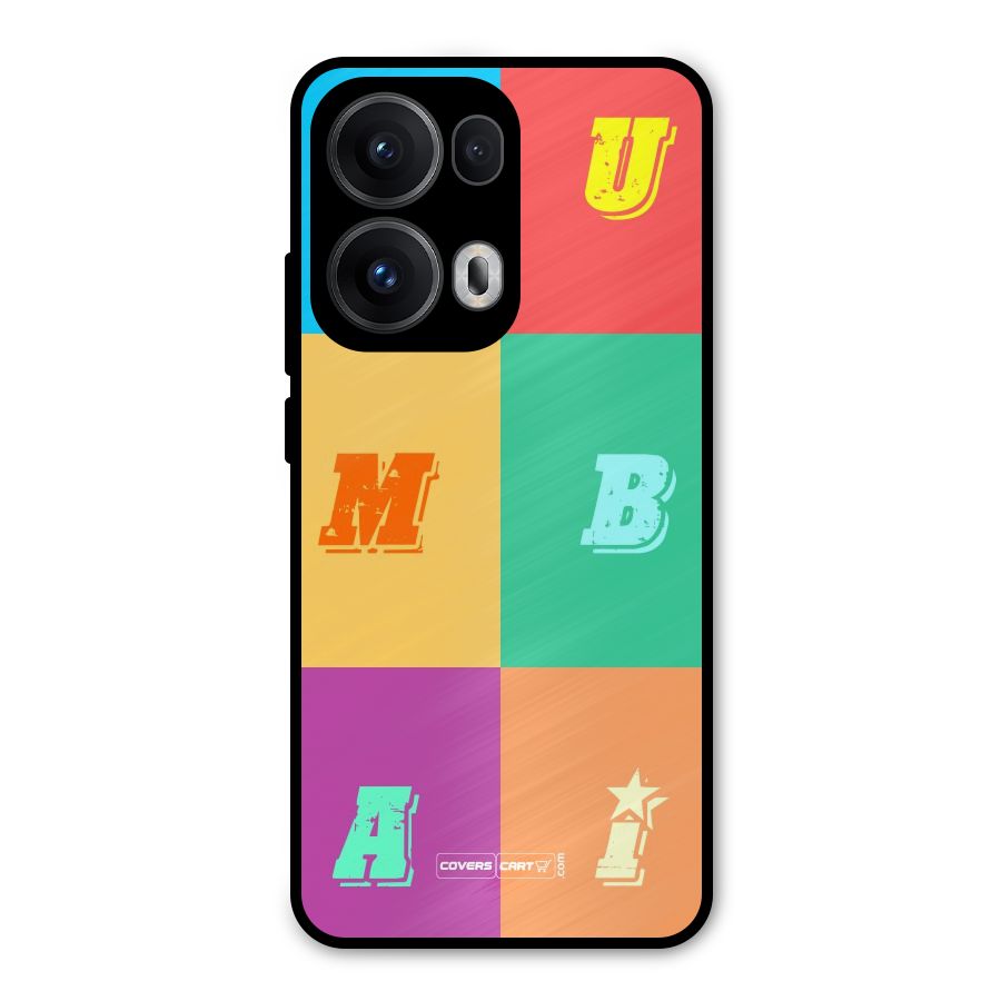Mumbai Alphabets Metal Back Case for Oppo Reno13 Pro