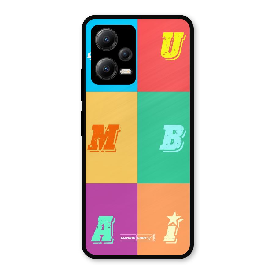 Mumbai Alphabets Metal Back Case for Redmi Note 12 5G