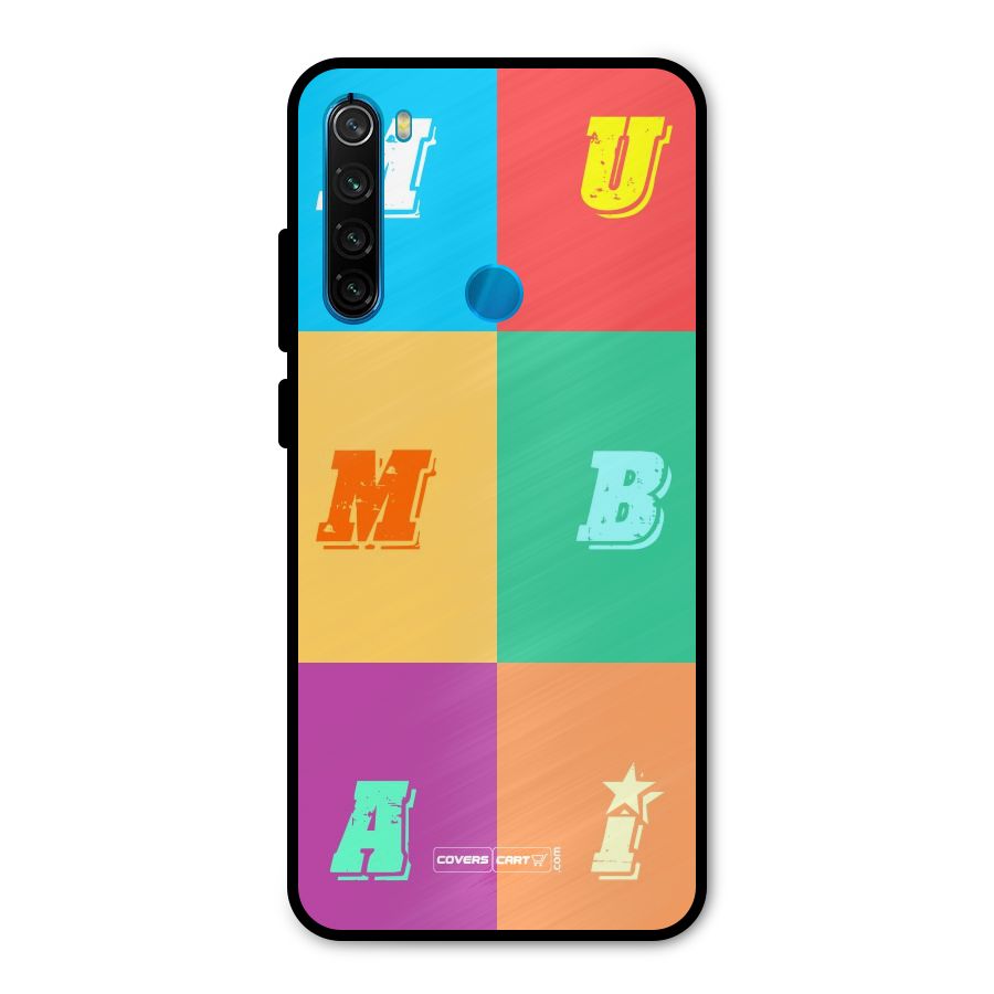 Mumbai Alphabets Metal Back Case for Redmi Note 8