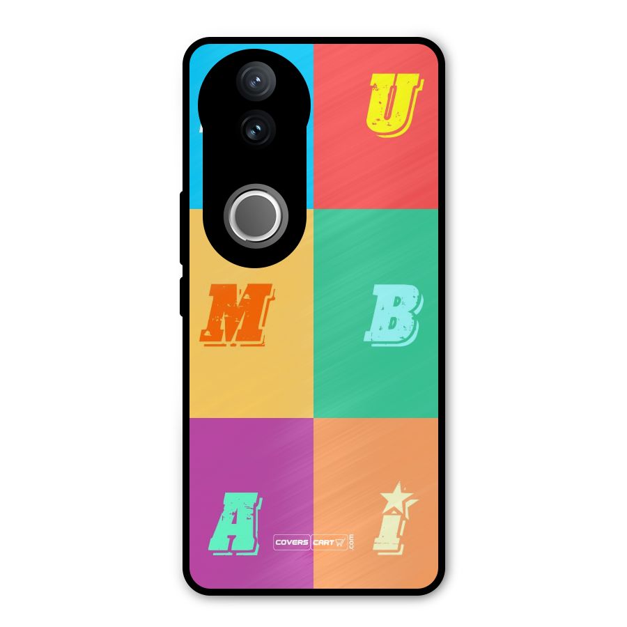 Mumbai Alphabets Metal Back Case for Vivo V50