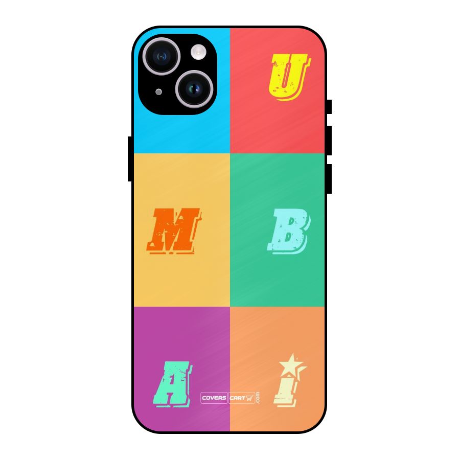 Mumbai Alphabets Metal Back Case for iPhone 14 Plus