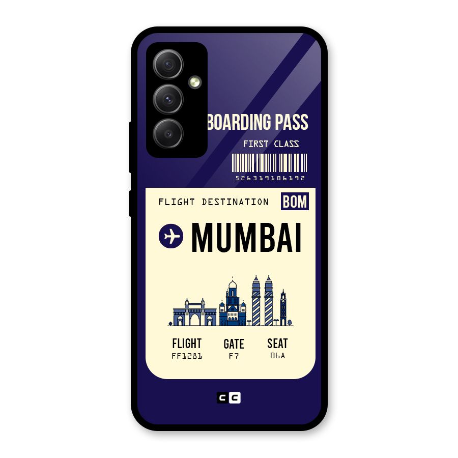 Mumbai Boarding Pass Glass Back Case for Galaxy A34