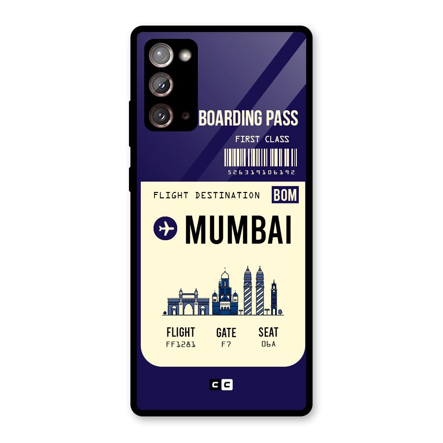Mumbai Boarding Pass Glass Back Case for Galaxy Note 20