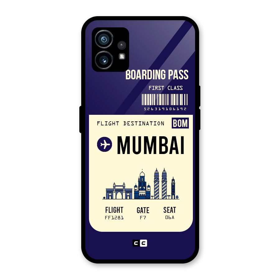 Mumbai Boarding Pass Glass Back Case for Nothing Phone 1