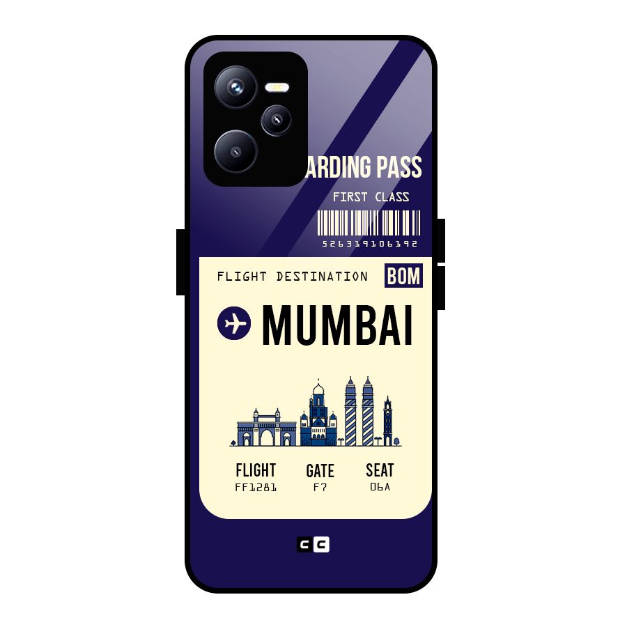 Mumbai Boarding Pass Glass Back Case for Realme C35