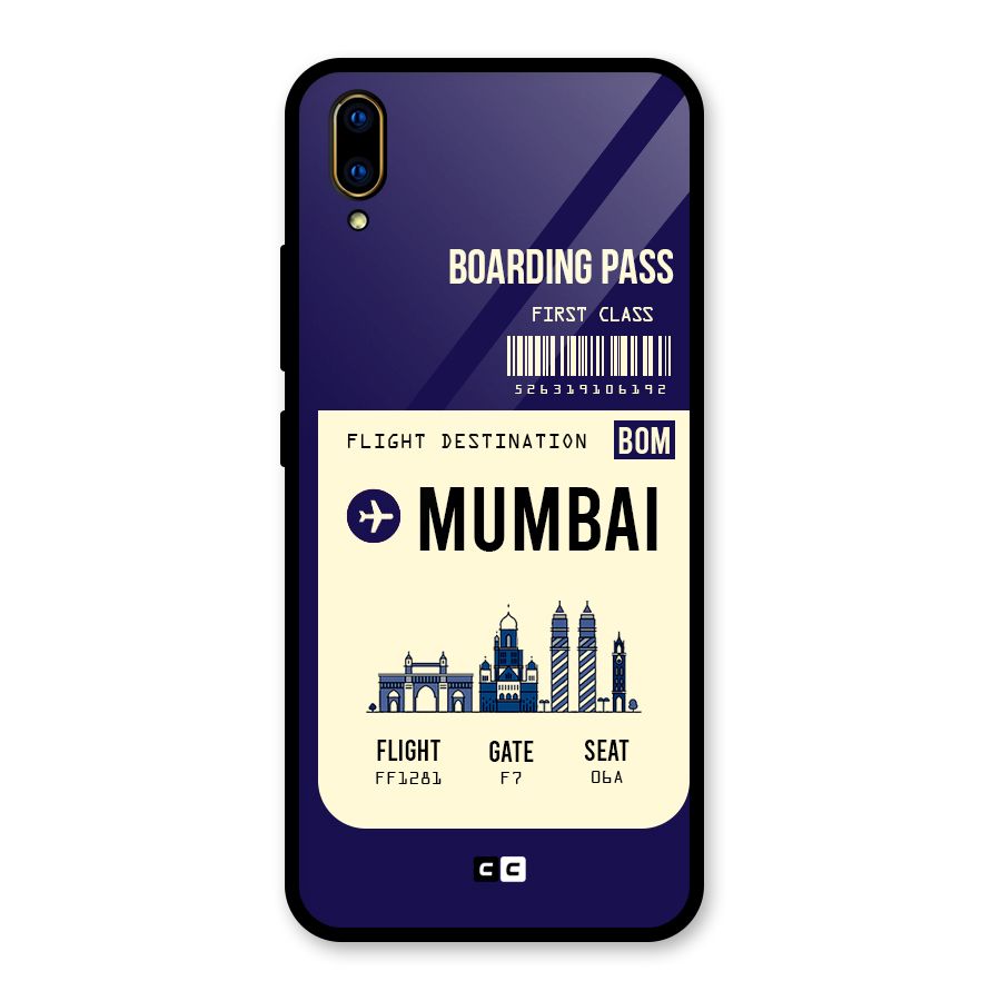 Mumbai Boarding Pass Glass Back Case for Vivo V11 Pro