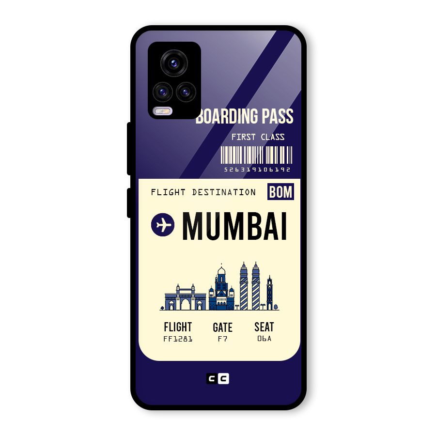 Mumbai Boarding Pass Glass Back Case for Vivo V20 2021