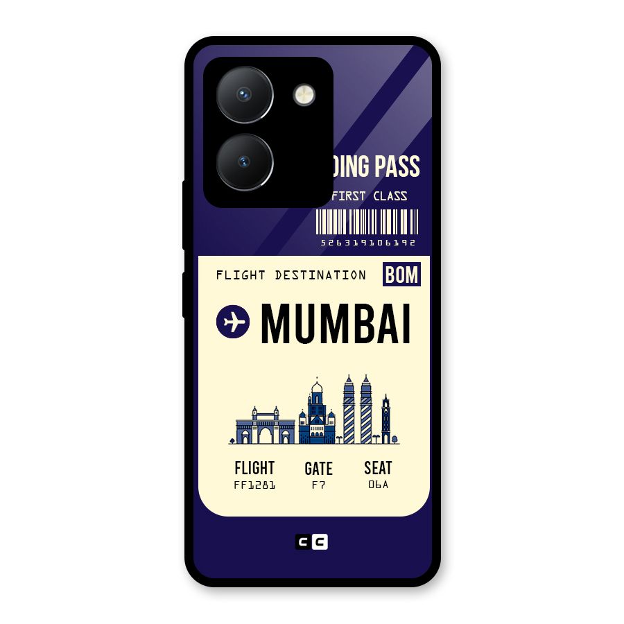 Mumbai Boarding Pass Glass Back Case for Vivo Y36