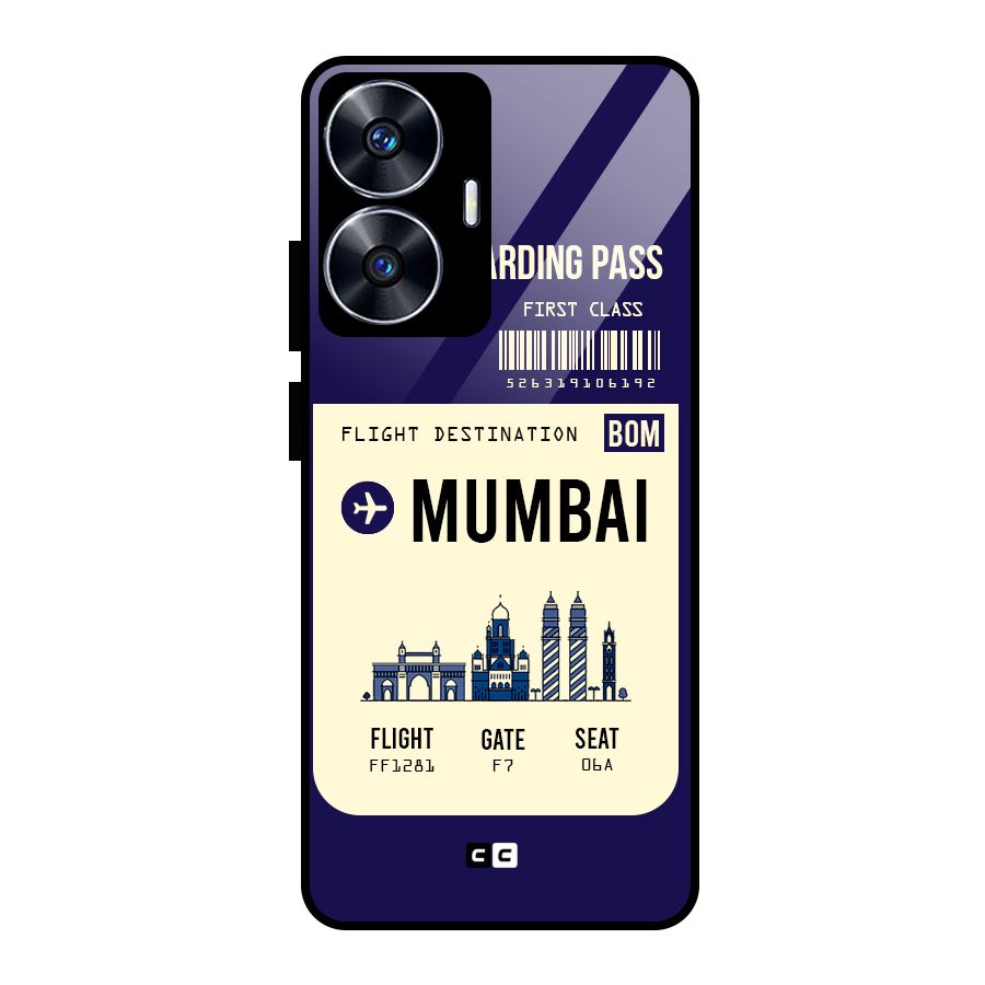 Mumbai Boarding Pass Glass Back Case for realme C55