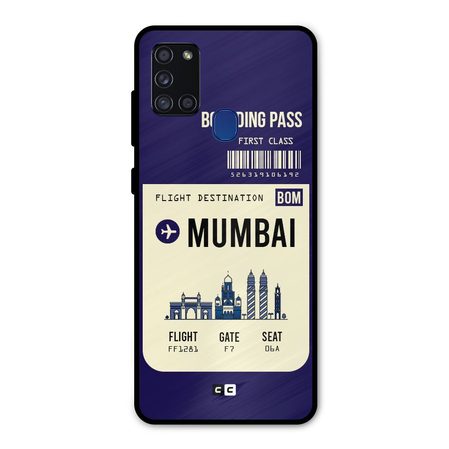 Mumbai Boarding Pass Metal Back Case for Galaxy A21s