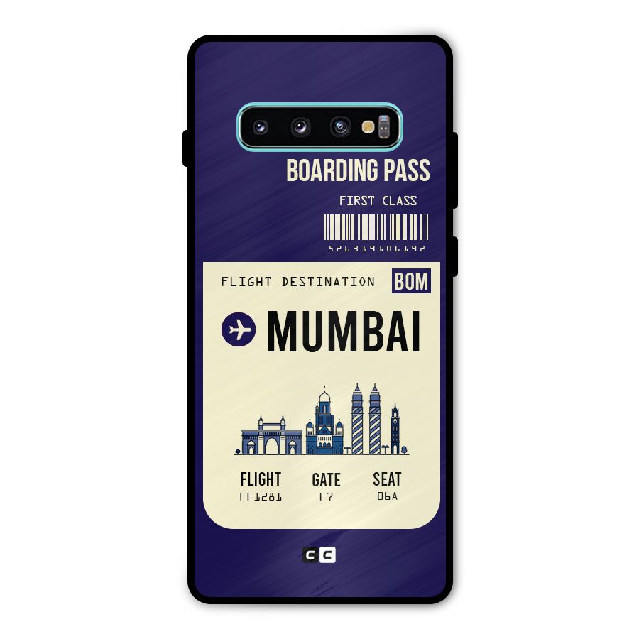 Mumbai Boarding Pass Metal Back Case for Galaxy S10 Plus