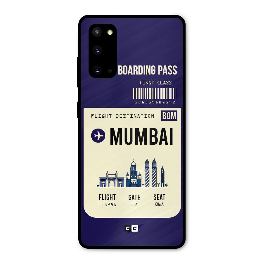 Mumbai Boarding Pass Metal Back Case for Galaxy S20