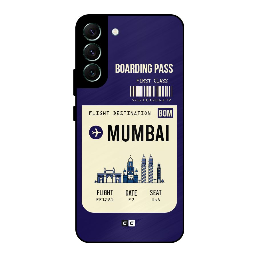 Mumbai Boarding Pass Metal Back Case for Galaxy S22 Plus 5G