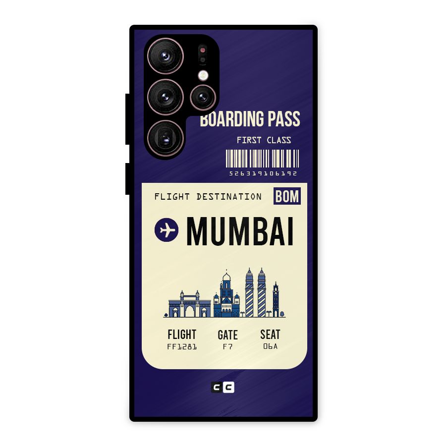 Mumbai Boarding Pass Metal Back Case for Galaxy S22 Ultra 5G