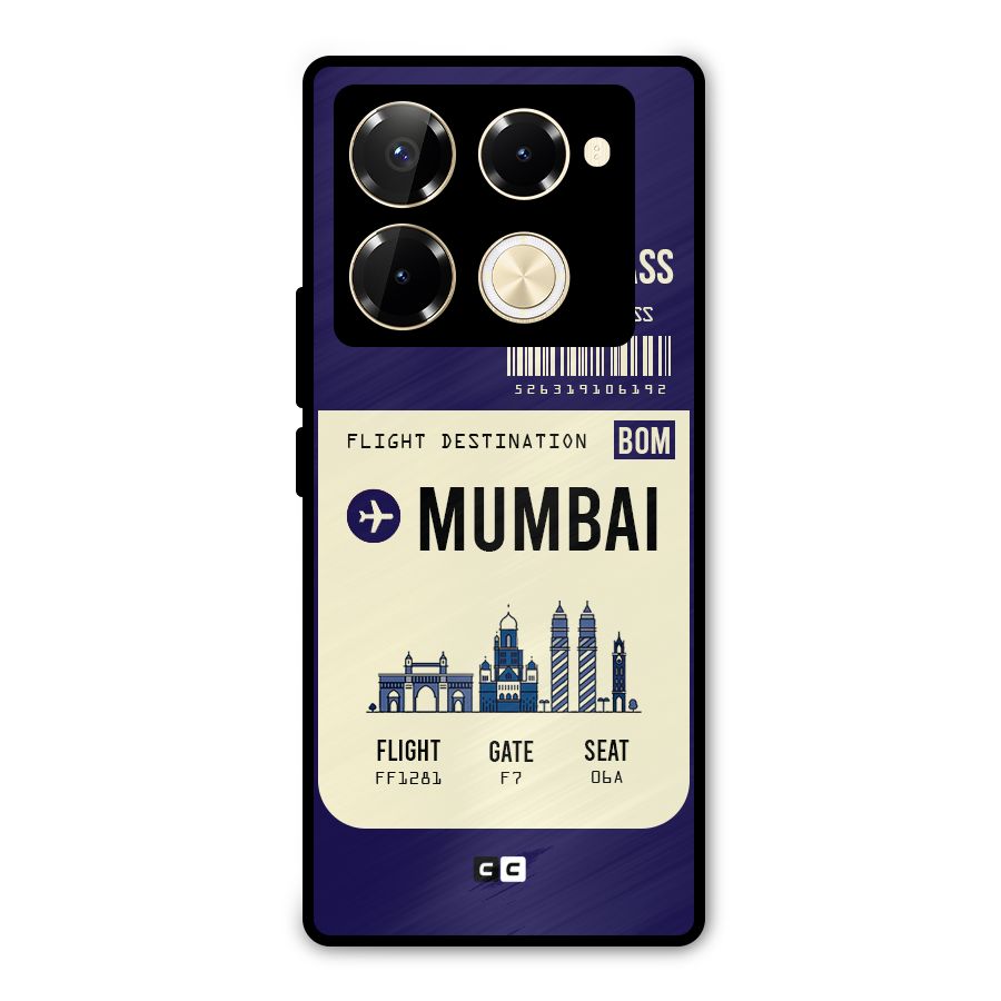 Mumbai Boarding Pass Metal Back Case for Infinix Note 40 Pro Plus