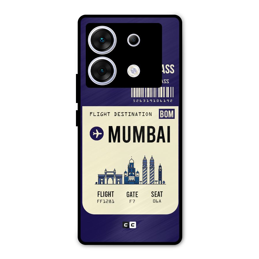 Mumbai Boarding Pass Metal Back Case for Infinix Zero 30 5G