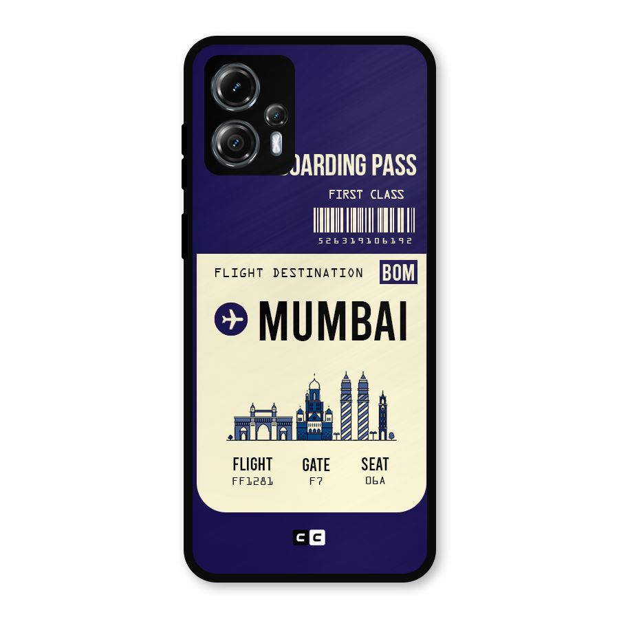 Mumbai Boarding Pass Metal Back Case for Moto G13