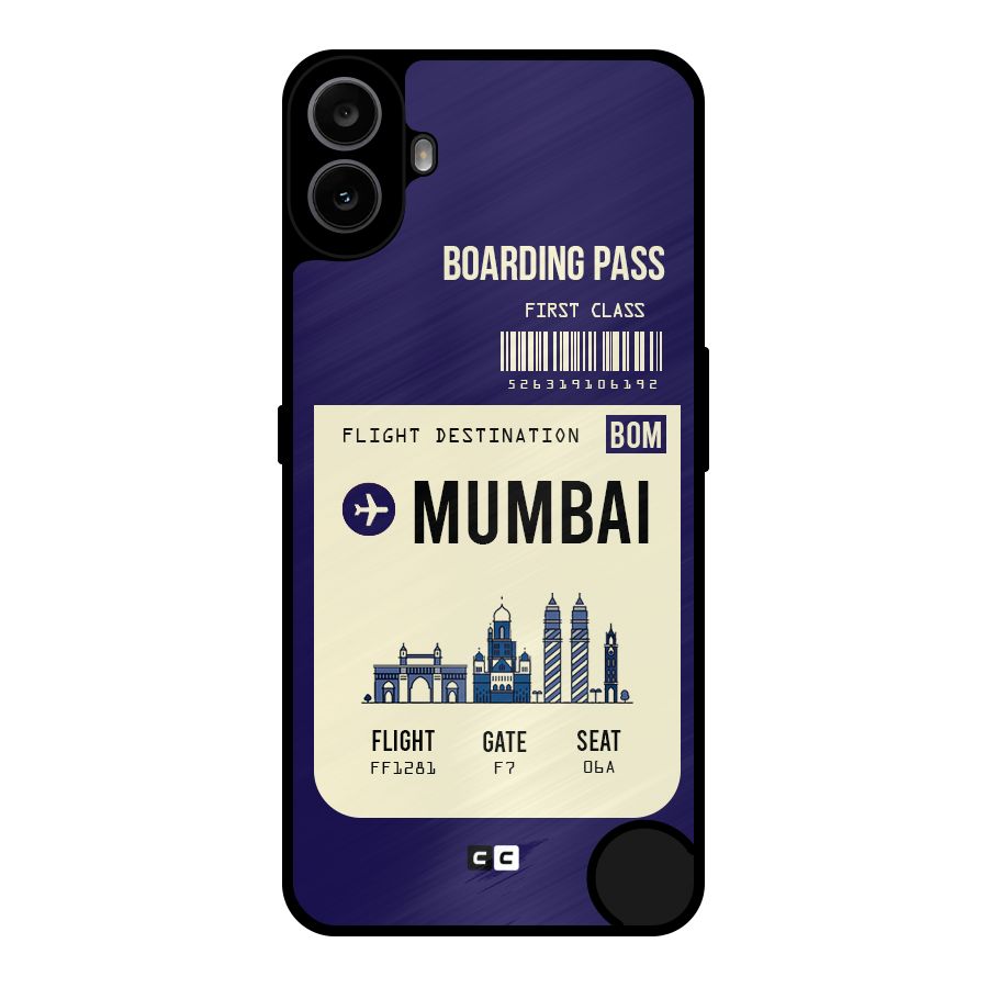 Mumbai Boarding Pass Metal Back Case for Nothing CMF Phone 1
