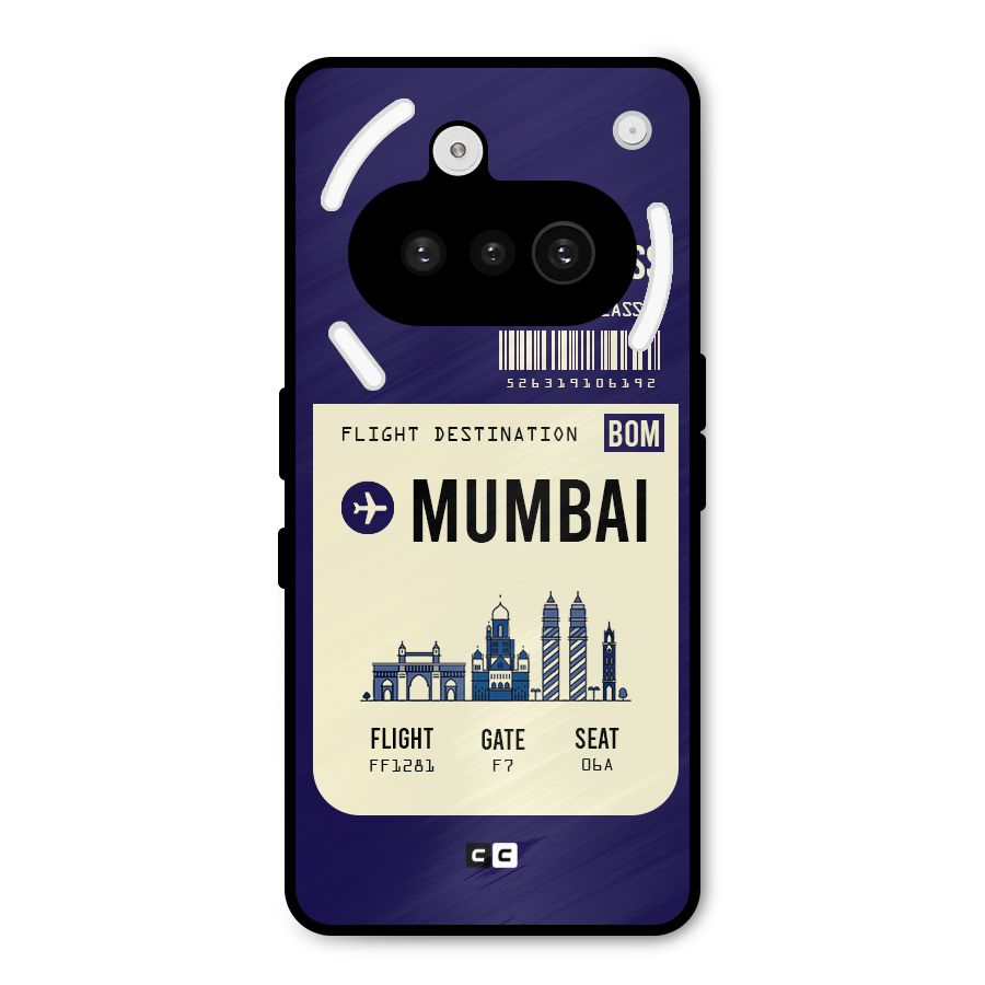 Mumbai Boarding Pass Metal Back Case for Nothing Phone 3a