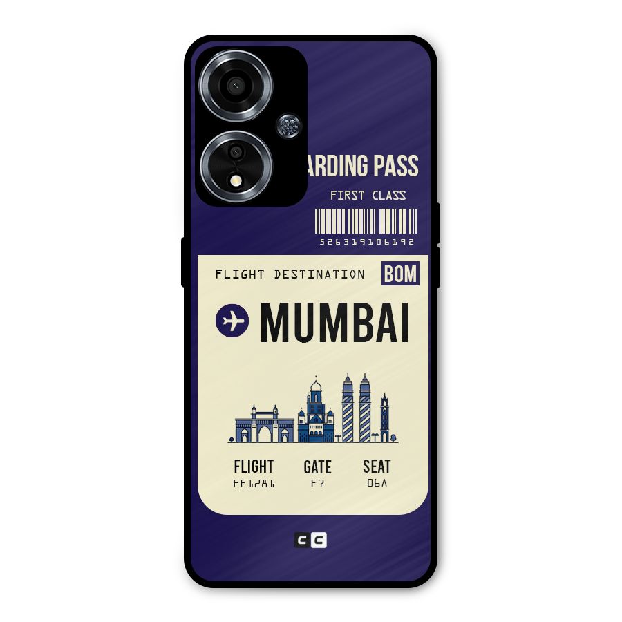 Mumbai Boarding Pass Metal Back Case for Oppo A59