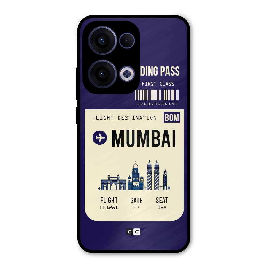 Mumbai Boarding Pass Metal Back Case for Oppo Reno13