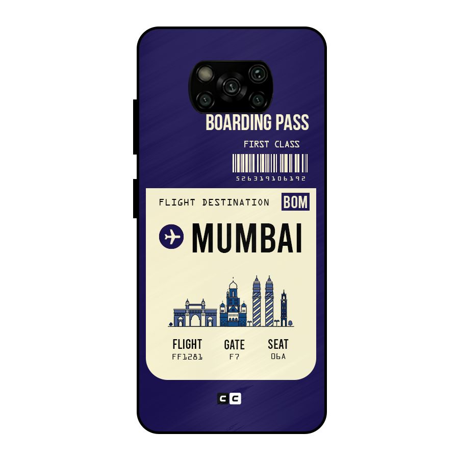 Mumbai Boarding Pass Metal Back Case for Poco X3