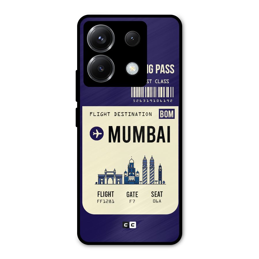 Mumbai Boarding Pass Metal Back Case for Poco X6