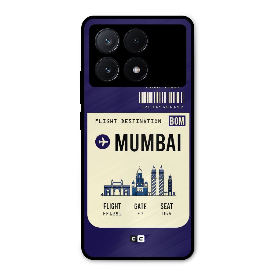 Mumbai Boarding Pass Metal Back Case for Poco X6 Pro
