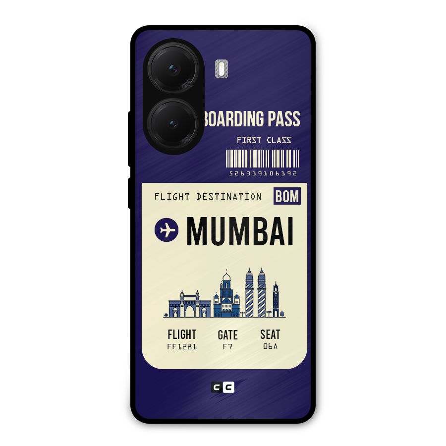 Mumbai Boarding Pass Metal Back Case for Poco X7 Pro