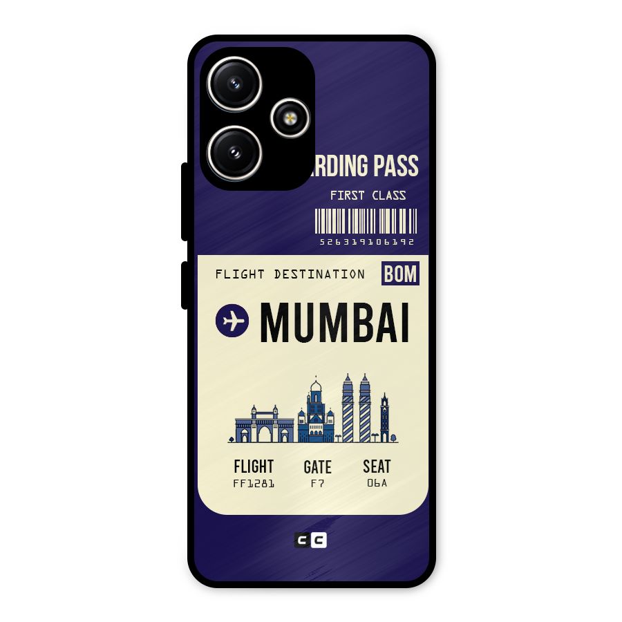 Mumbai Boarding Pass Metal Back Case for Redmi 12 5G