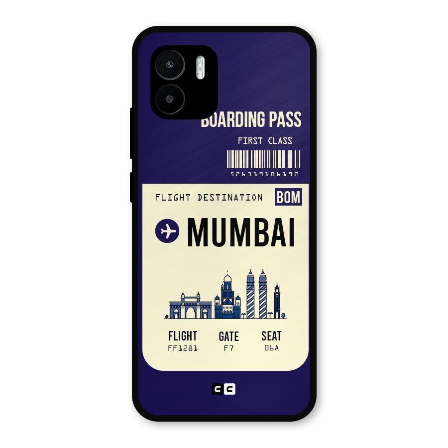 Mumbai Boarding Pass Metal Back Case for Redmi A2