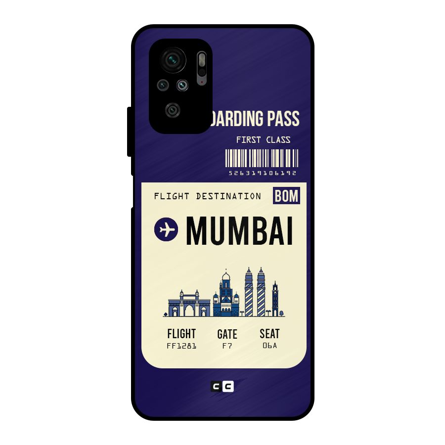 Mumbai Boarding Pass Metal Back Case for Redmi Note 10S