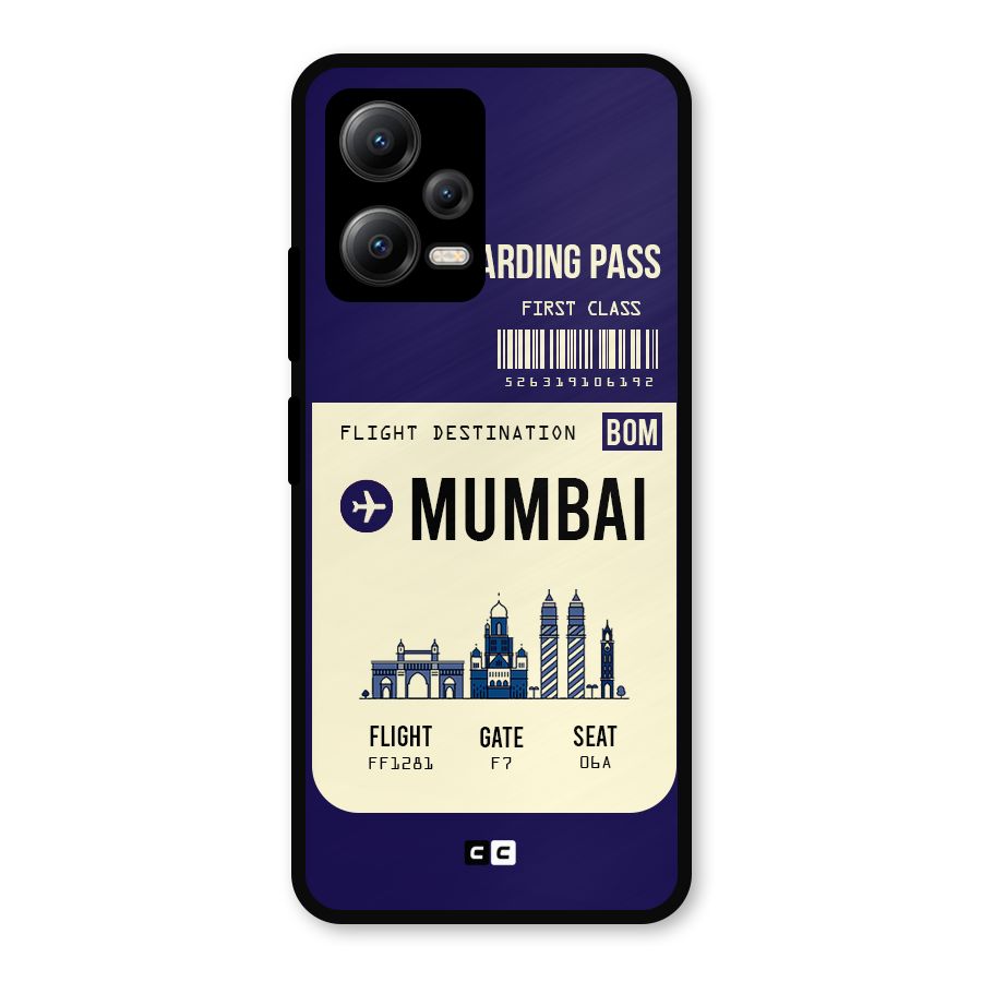 Mumbai Boarding Pass Metal Back Case for Redmi Note 12 5G